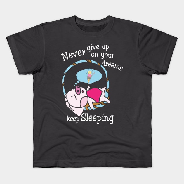 Cute Sleeping Piggy. Kids T-Shirt by tonydale